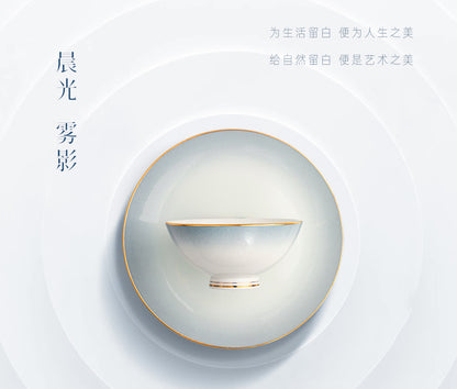 Underglaze color Jingdezhen ceramic tableware set bone China housewarming light luxury bowl dish dish set home