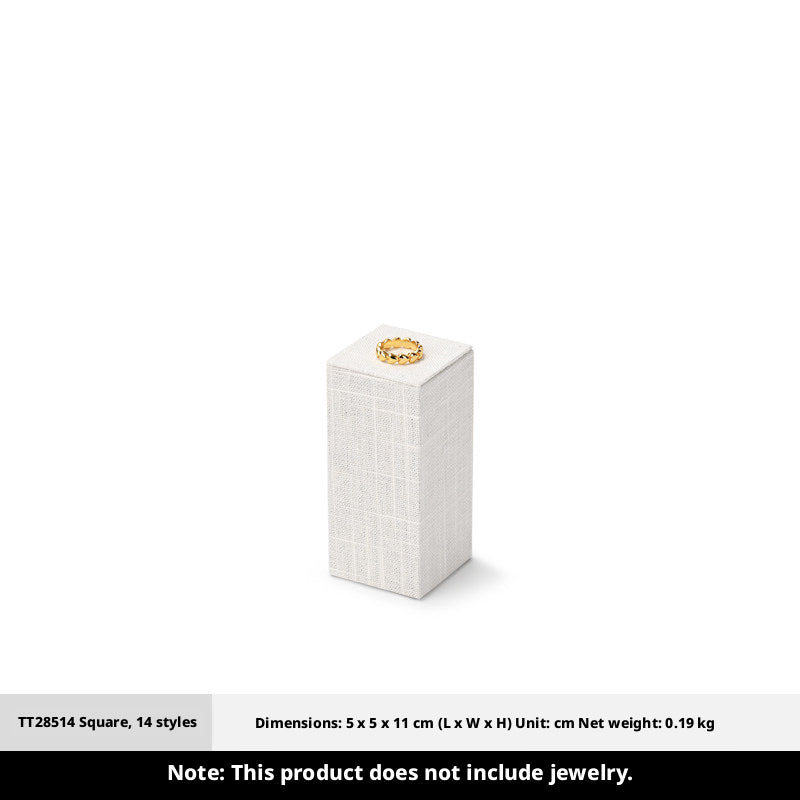 White Linen Jewelry Display Set with Multi-Level Risers for Vendors