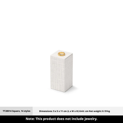 White Linen Jewelry Display Set with Multi-Level Risers for Vendors