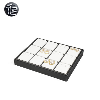 Stackable Plastic Jewelry Display Tray Organizer: 12 or 20 Slot Ring Stud Necklace Storage