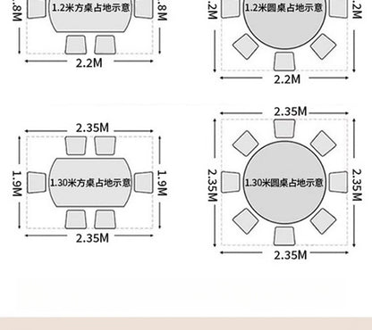 Minimalist Italian rock plate dining table and chair combination of modern simple metal art telescopic square round lotus table