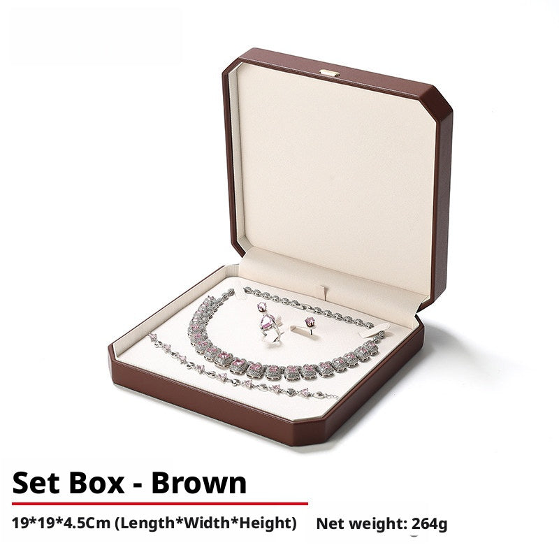 PU Leather Ring Box | Golden Velvet Interior for Engagement
