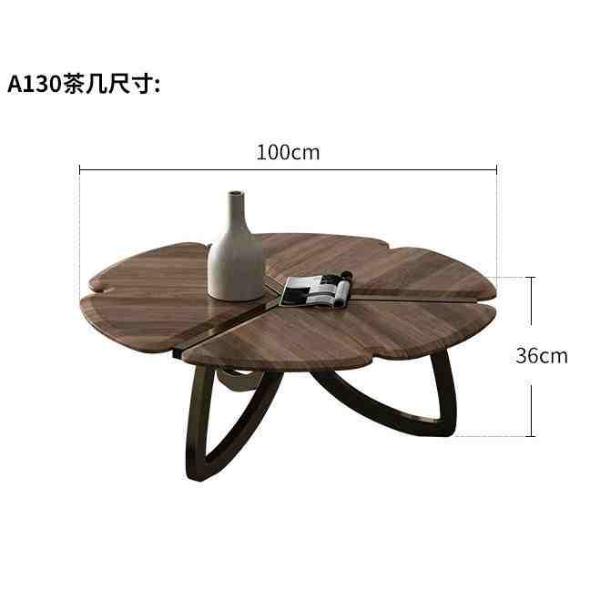 Middle ancient style high-end walnut round coffee table