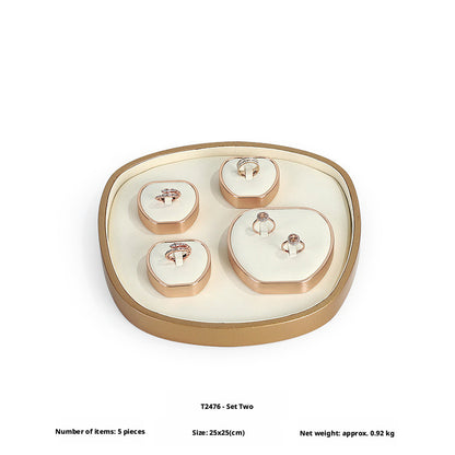 Rose Gold Suede Jewelry Display Stands & Trays for Boutique