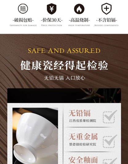 Jingdezhen Luo Wei under glaze color tableware pure white high temperature bone China bowl and dish set household tableware set