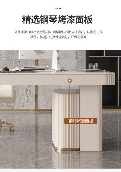Italian desk Light luxury modern designer home rock board desk High-end study desktop computer desk study desk