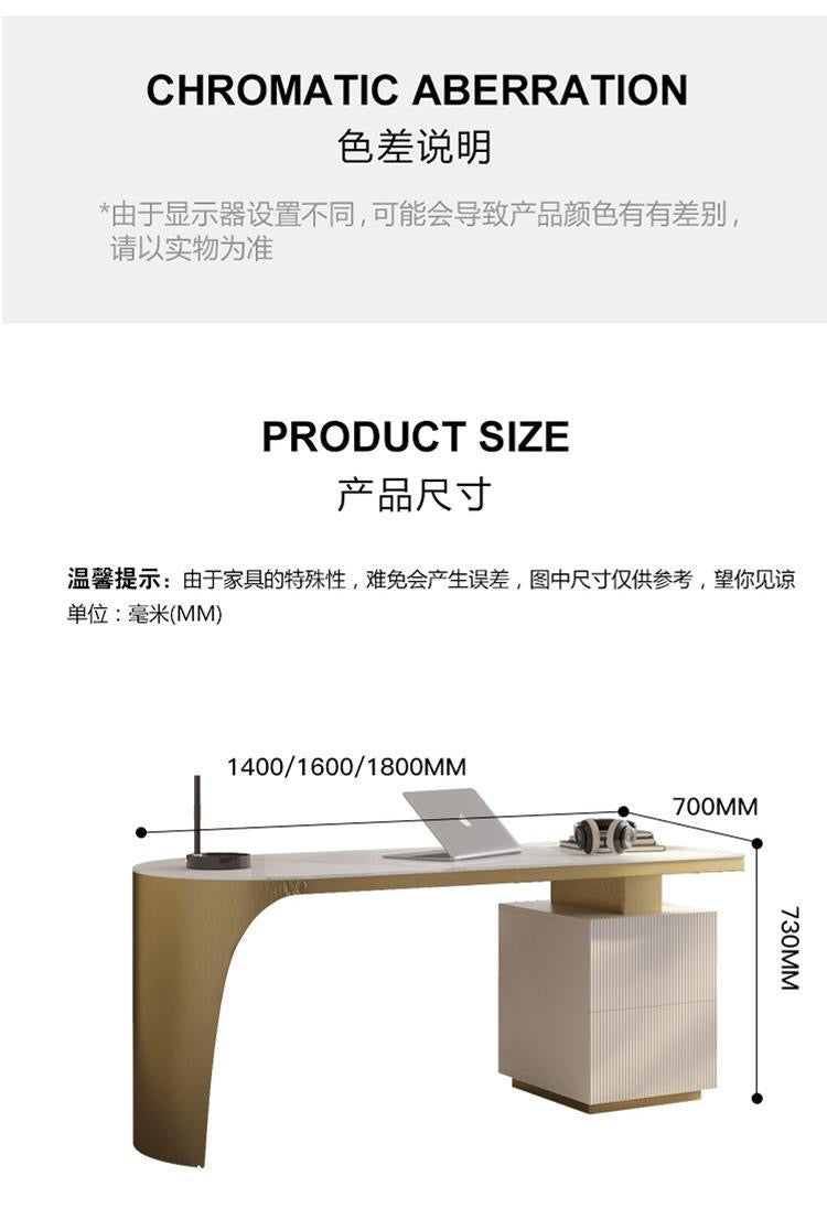 Light luxury desk Italian minimalist Nordic study desk modern simple office computer writing desk bookcase