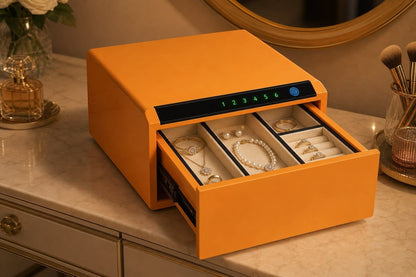 Jewelry Storage Safe, All-Steel Security Cabinet, Fingerprint Passcode Lock Box