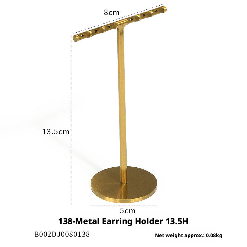 Elegant Metal Velvet Jewelry Organizer Display Props for Countertop