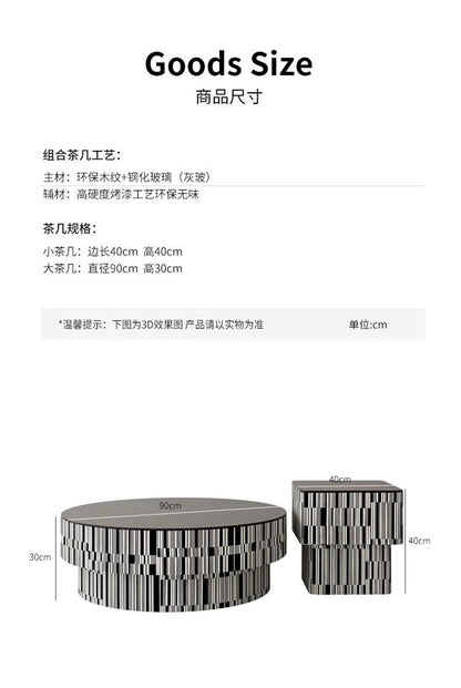Coffee table living room household small apartment light luxury simple modern small side a few round table glass Italian minimalist coffee table