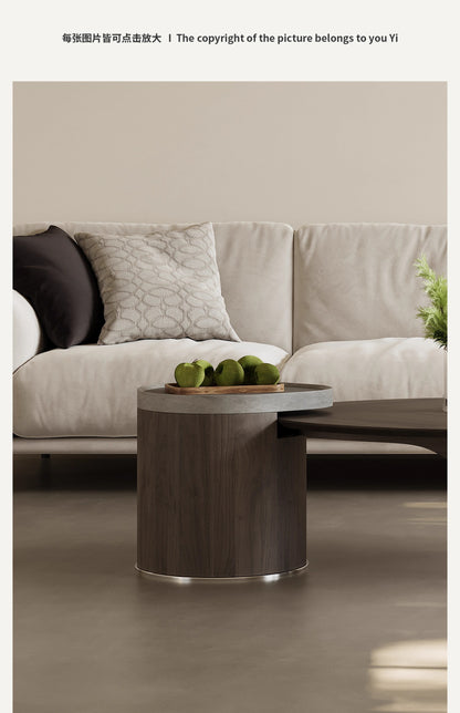 Designer shaped black walnut veneer tea table small apartment living room modern advanced sense wabi Sabi wind creative tea table