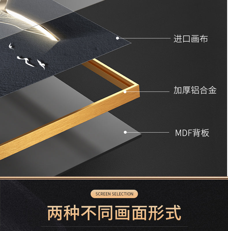 Modern light luxury living room decorative painting backed by mountains superimposed landscape wall painting advanced sense sofa background wall hanging painting