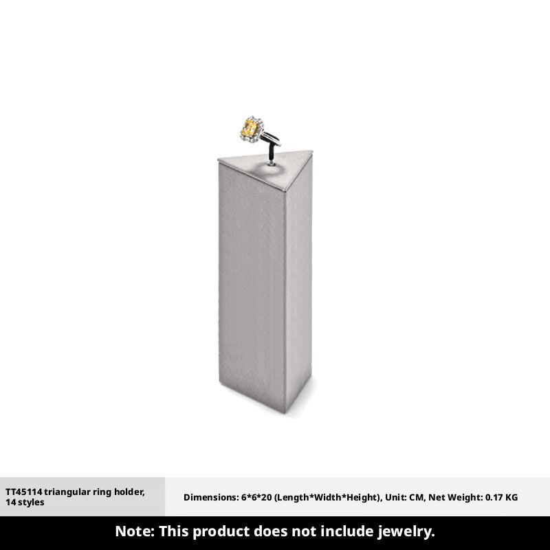 Gray Suede Ring Display Stand with Multi-Level Steps for Vendors