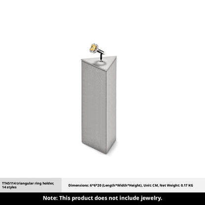 Gray Suede Ring Display Stand with Multi-Level Steps for Vendors