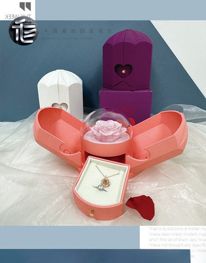 Ring Box for Proposal – Velvet Lined Wedding Ring Holder, Small Luxury Gift Box for Engagement,jewelry box