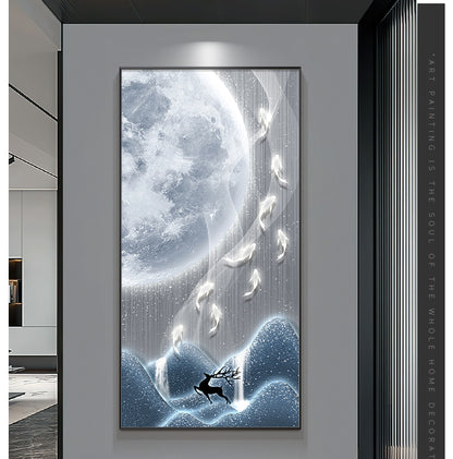 Xi on the branches of the living room TV background wall decorative painting Chinese knot into the household is opposite the door Wangyun Chinese corner hanging painting