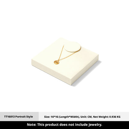 Suede Jewelry Display Stand Set, Tiered Modular Showcase Tray, White Microfiber Props