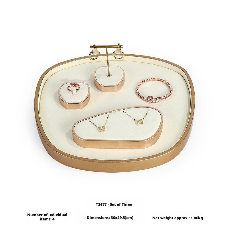Rose Gold Suede Jewelry Display Stands & Trays for Boutique