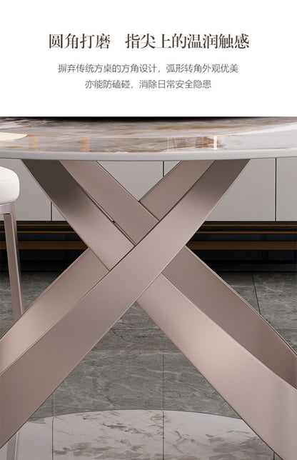 Home 10 people with turntable table modern light luxury high-end villa electric large round 1.8m table