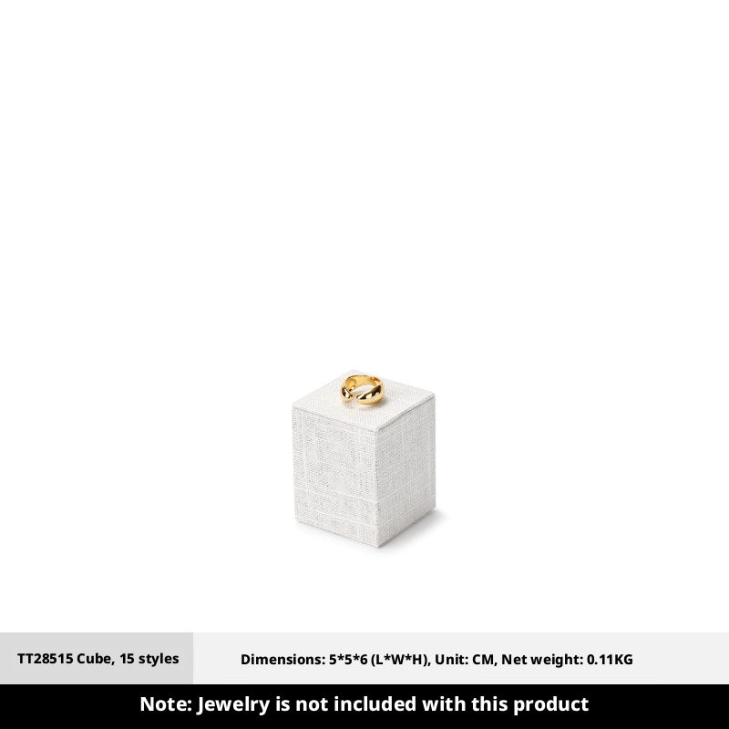White Linen Jewelry Display Set with Multi-Level Risers for Vendors