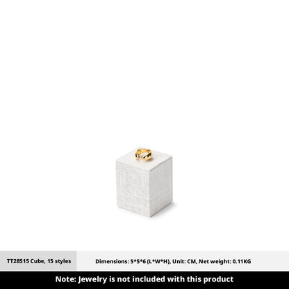 White Linen Jewelry Display Set with Multi-Level Risers for Vendors