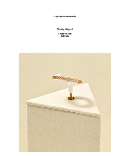Beige Suede Ring Display Stand with Multi-Level Steps for Vendors
