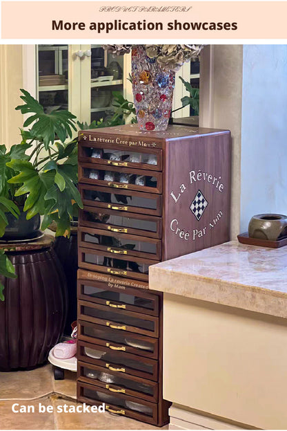 Solid Walnut Wood Jewelry Box, Multi-Drawer Display Case, Elegant Storage Organizer