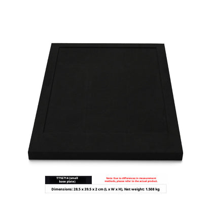 5pcs Black Suede Jewelry Display Stand Set, Modular Necklace Ring Organizer Trays