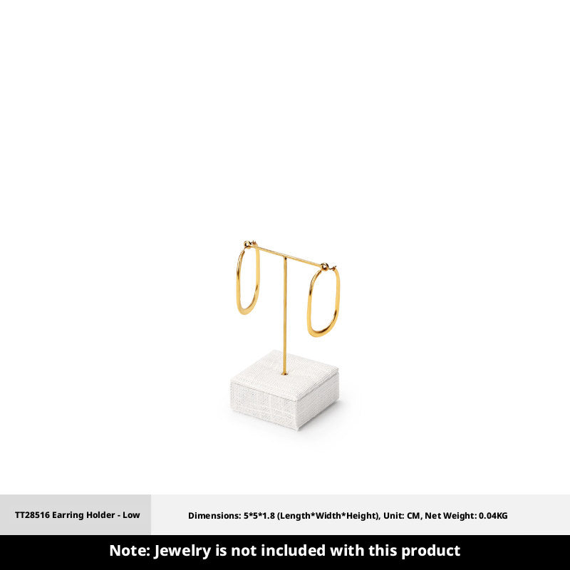 White Linen Jewelry Display Set with Multi-Level Risers for Vendors