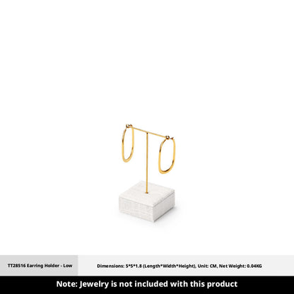 White Linen Jewelry Display Set with Multi-Level Risers for Vendors