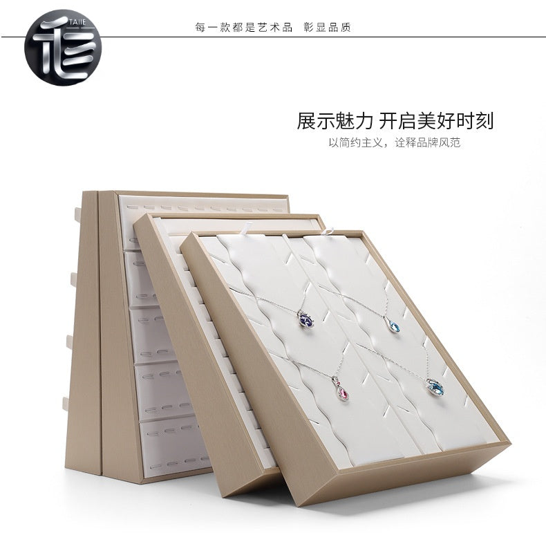 Inclined Jewelry Display Tray: Rings, Earrings, Necklaces, Pendants – Dual Position Stand