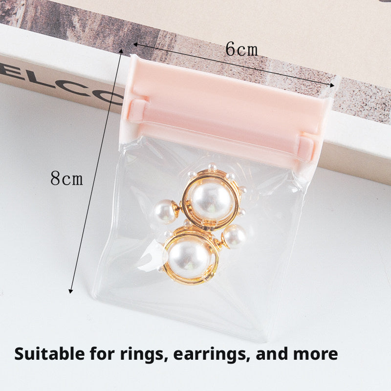 100pcs EVA Jewelry Pouches, Clear Frosted Zip Bags, Anti-Tarnish Storage (7 Sizes)