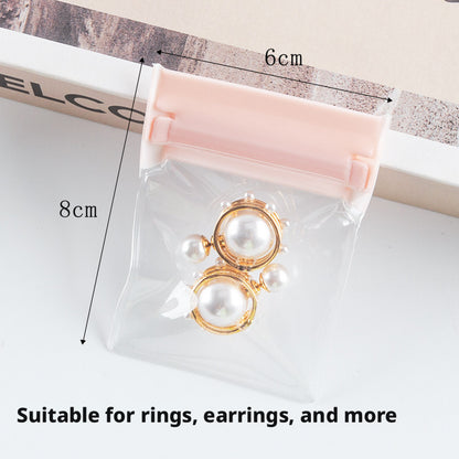 100pcs EVA Jewelry Pouches, Clear Frosted Zip Bags, Anti-Tarnish Storage (7 Sizes)