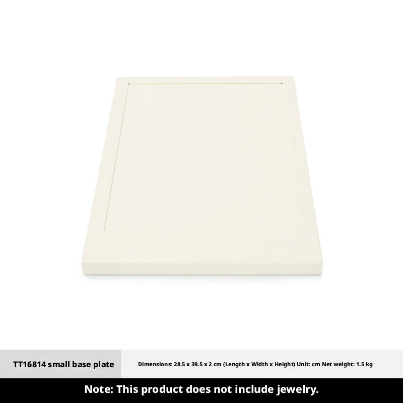 Suede Jewelry Display Stand Set, Tiered Modular Showcase Tray, White Microfiber Props
