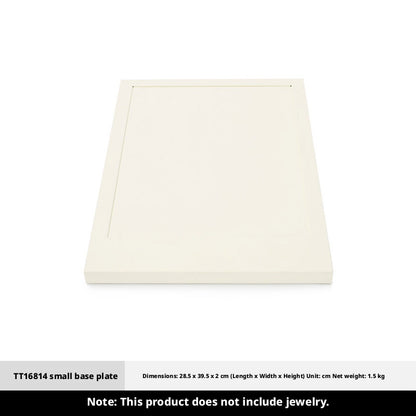 Suede Jewelry Display Stand Set, Tiered Modular Showcase Tray, White Microfiber Props