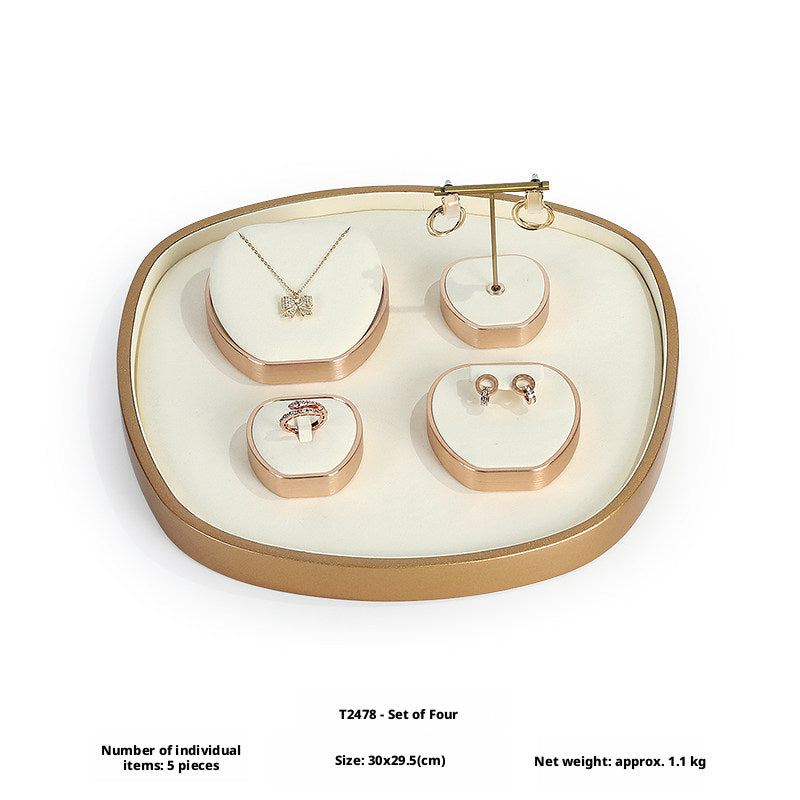 Rose Gold Suede Jewelry Display Stands & Trays for Boutique