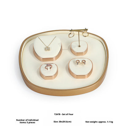 Rose Gold Suede Jewelry Display Stands & Trays for Boutique
