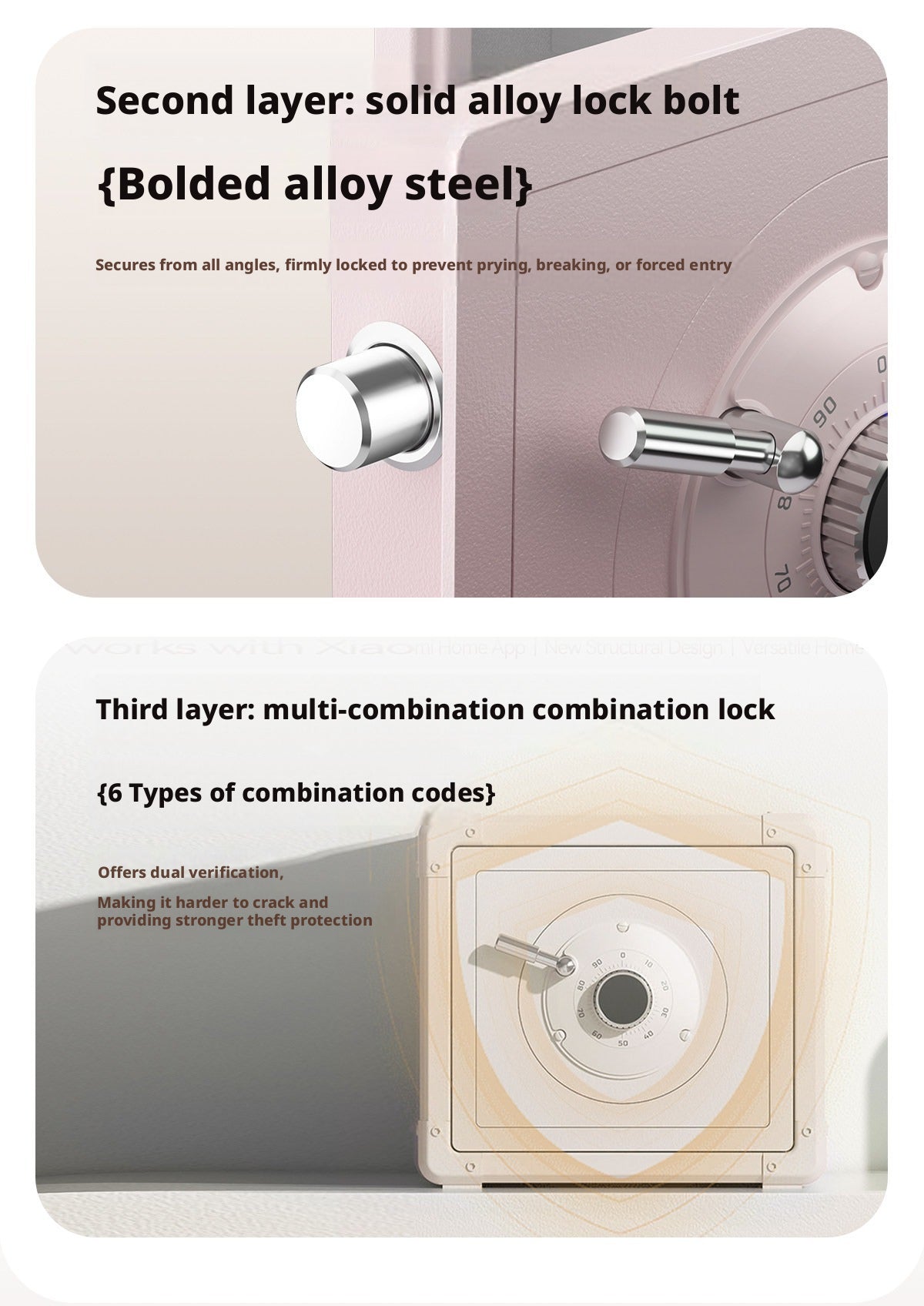 Retro Modern Jewelry Safe, A10-Grade Steel Security Box, Mechanical Dial Lock