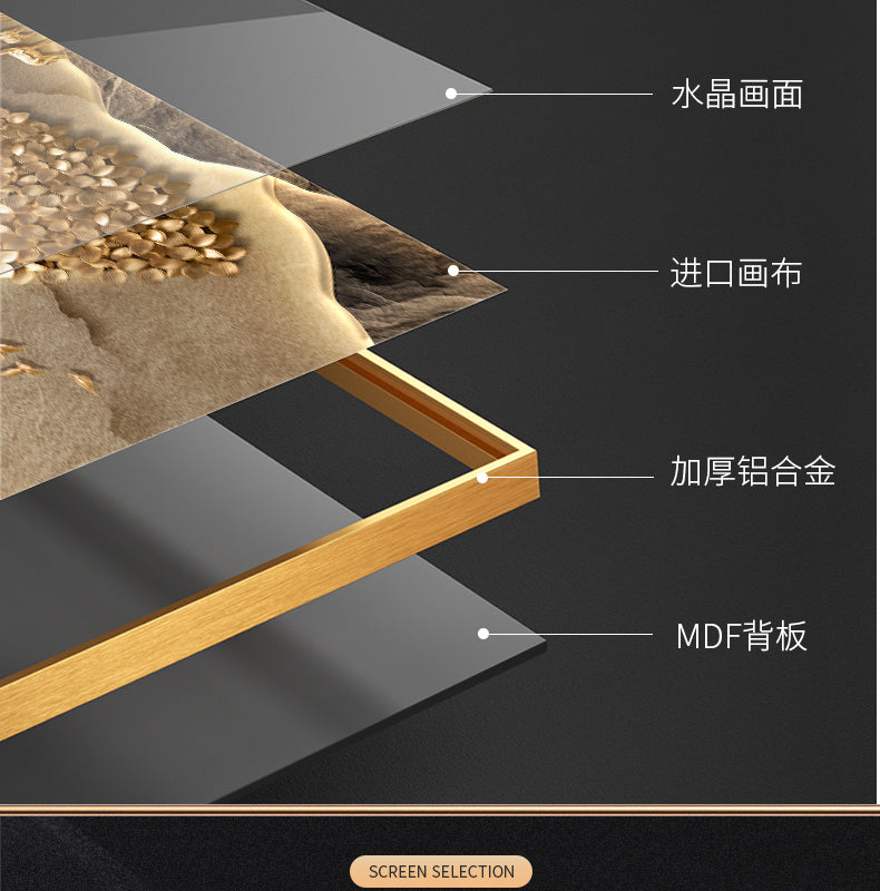Fortune tree modern light luxury living room decorative painting back with a high sense of sofa background wall hanging painting superimposed murals