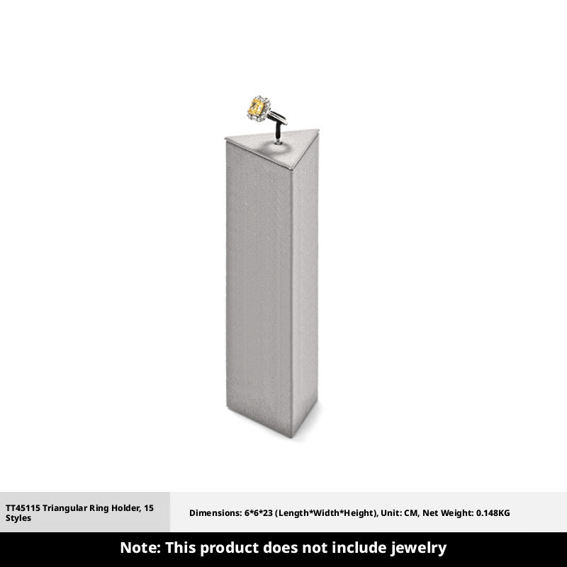 Gray Suede Ring Display Stand with Multi-Level Steps for Vendors