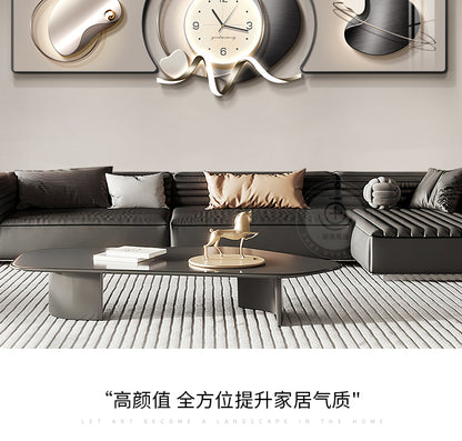 Time to run the living room clock wall hanging decorative painting sofa background wall hanging painting 2025 new light luxury high sense painting