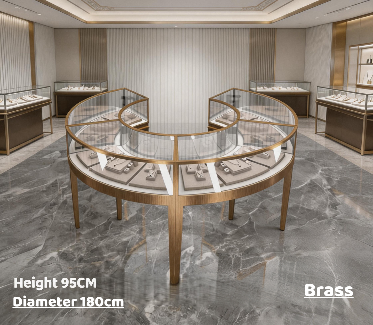 Stainless Steel Electroplated Jewelry Display Stand - Countertop Showcase Rack for Retail Stores Jewelry cabinet
