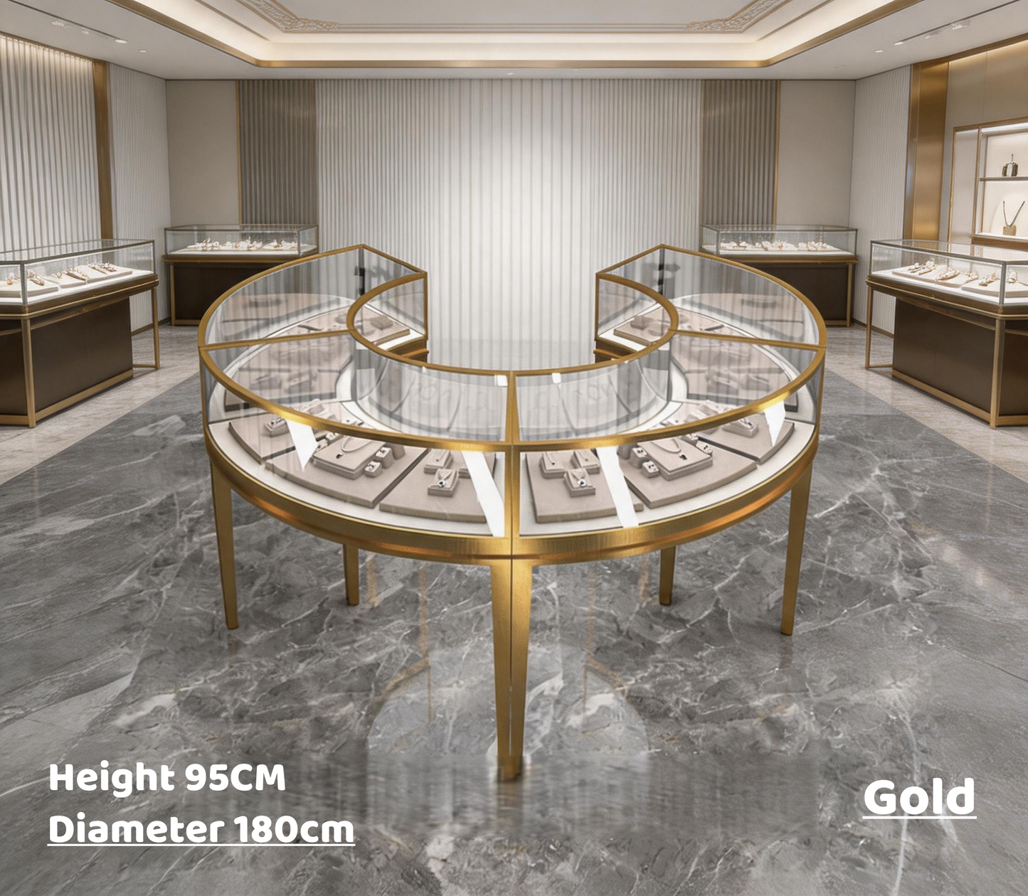 Stainless Steel Electroplated Jewelry Display Stand - Countertop Showcase Rack for Retail Stores Jewelry cabinet