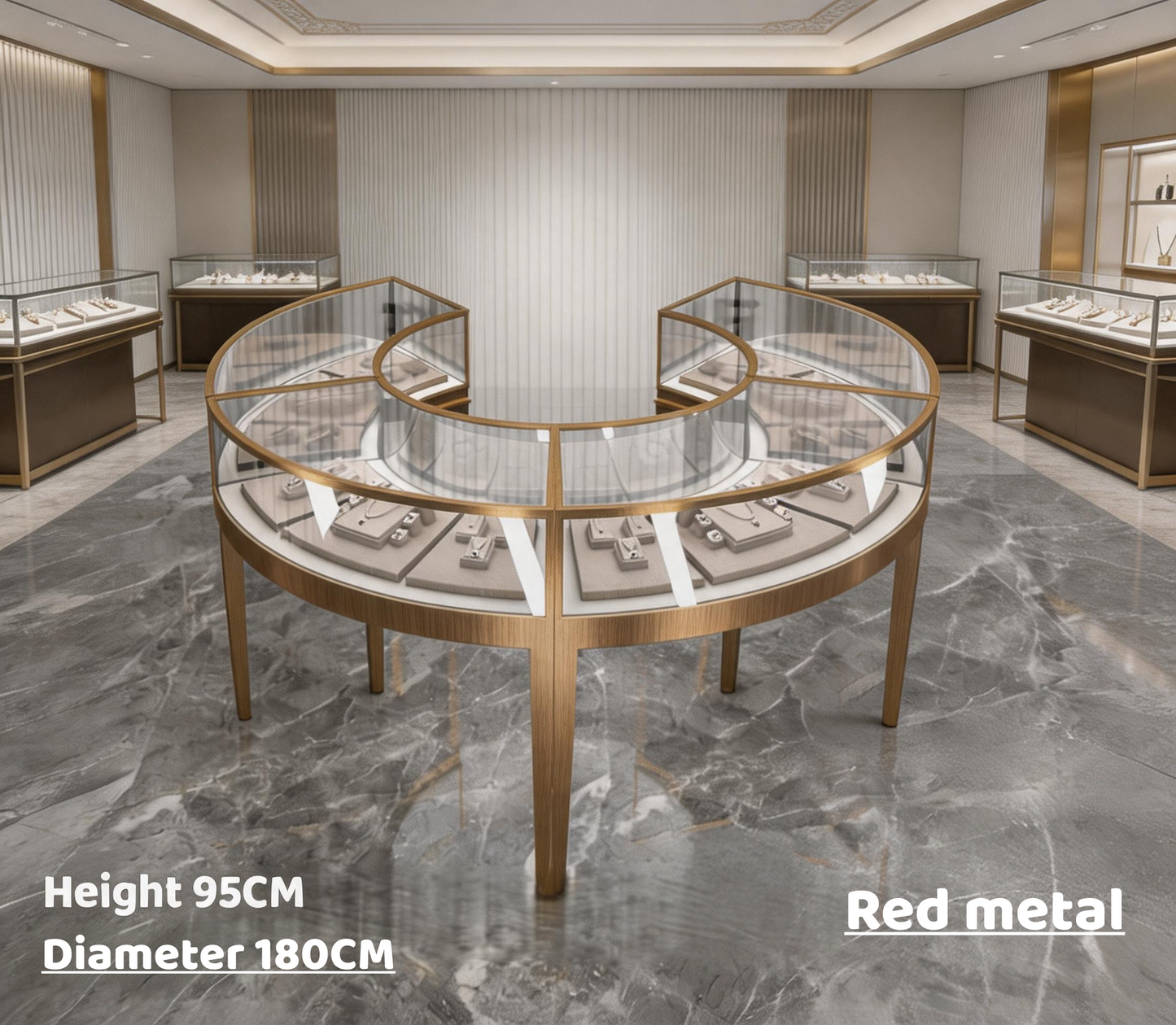 Stainless Steel Electroplated Jewelry Display Stand - Countertop Showcase Rack for Retail Stores Jewelry cabinet