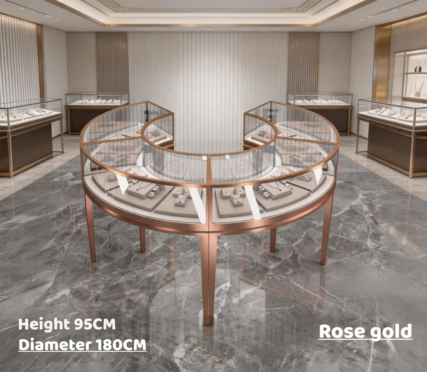 Stainless Steel Electroplated Jewelry Display Stand - Countertop Showcase Rack for Retail Stores Jewelry cabinet