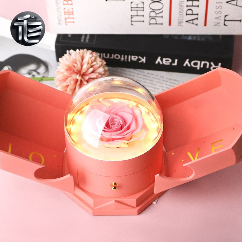 Ring Box for Proposal – Velvet Lined Wedding Ring Holder, Small Luxury Gift Box for Engagement,jewelry box