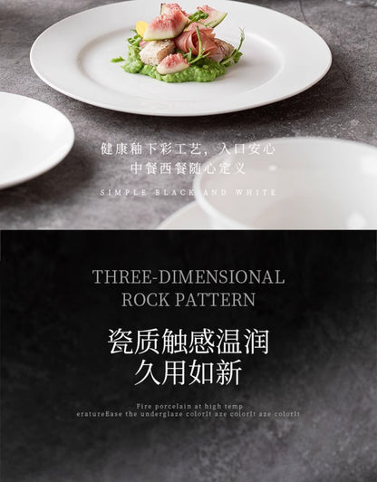 Jingdezhen ceramic tableware set white porcelain dish set household under glaze color bowl plate moving bowl set