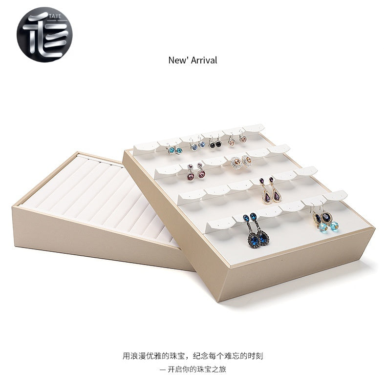 Inclined Jewelry Display Tray: Rings, Earrings, Necklaces, Pendants – Dual Position Stand