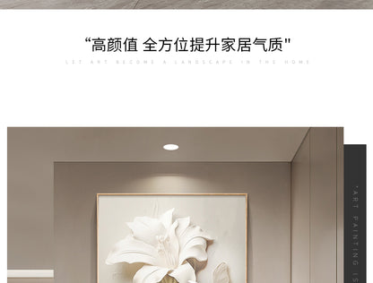 Cream style flower porch decorative painting three-dimensional floating style mural high-end aisle end hanging painting