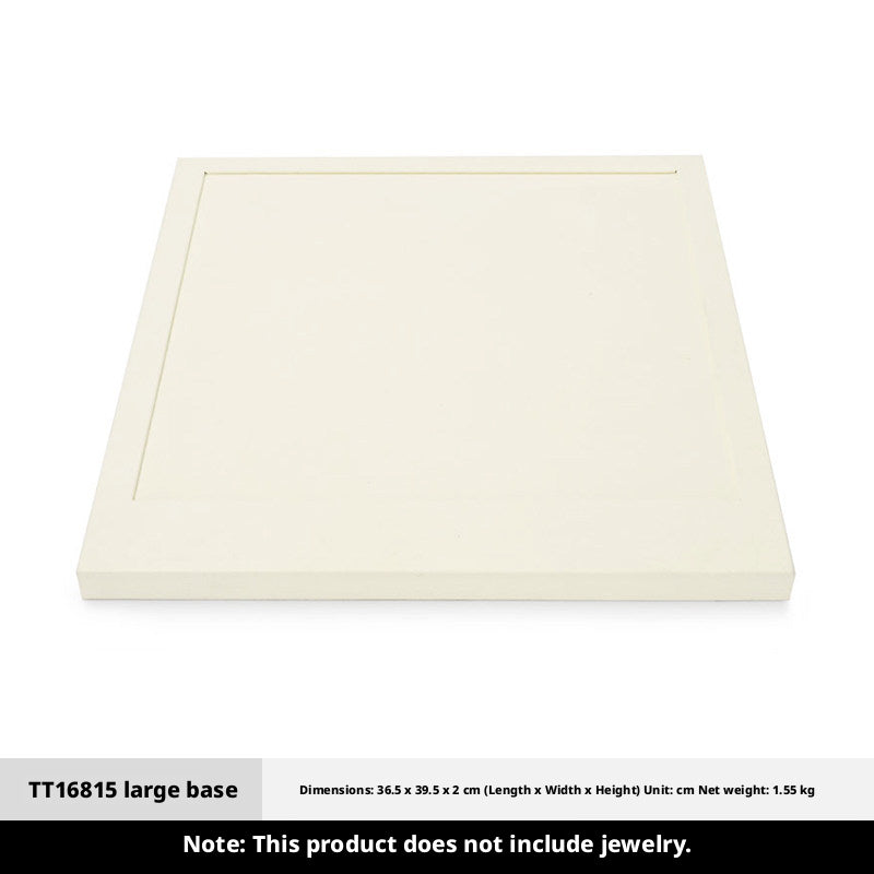 Suede Jewelry Display Stand Set, Tiered Modular Showcase Tray, White Microfiber Props